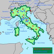 mappa degli ecovillaggi in Italia