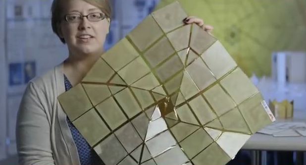 Prototipo del sistema di pannelli solari a forma d'origami