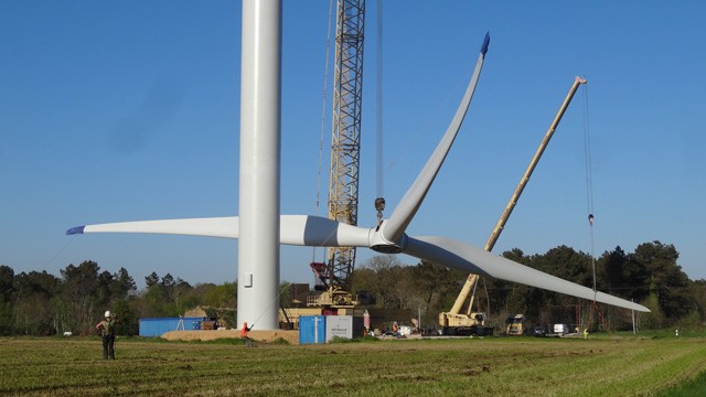 Il parco eolico di Béganne è costituito da quattro turbine da 2 MW ognuna