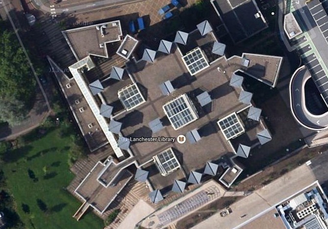 Vista satellitare della Lanchester Library