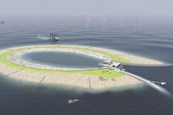 Progetto dell'atollo artificiale in Belgio per stoccare energia eolica