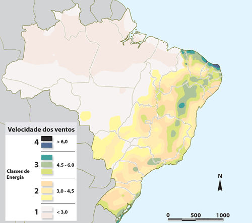 capacità di vento in Brasile