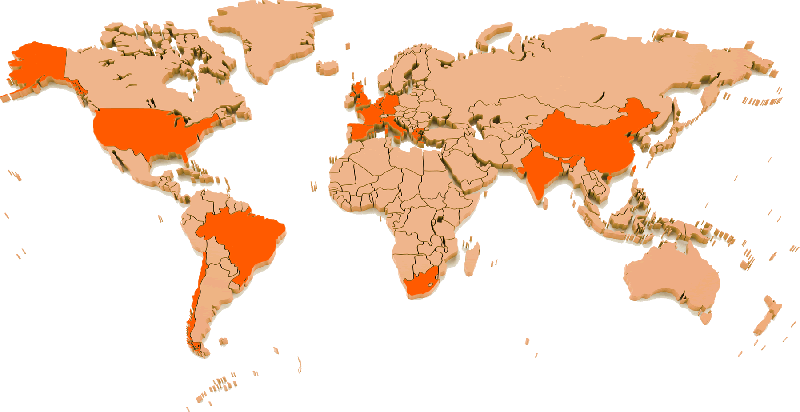 Mappa dei principali mercati mondiali del settore del fotovoltaico