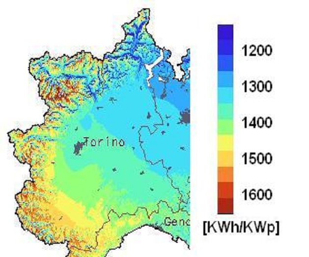 Mappa solare Piemonte