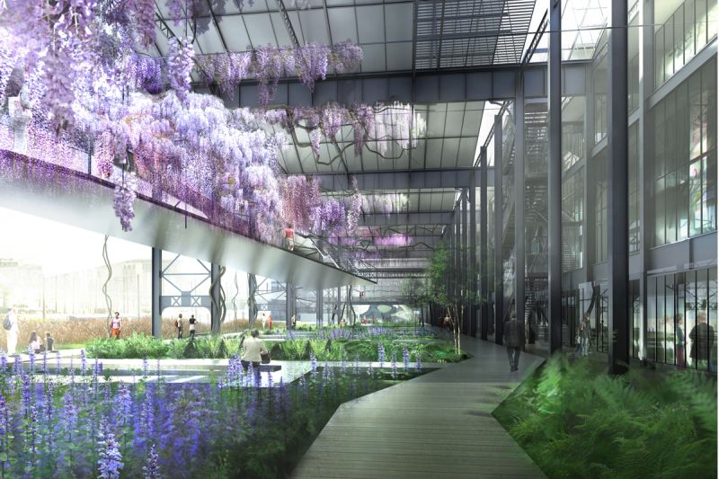 Il parco, in fase di allestimento, prevede anche 2500 mq di giardino interno