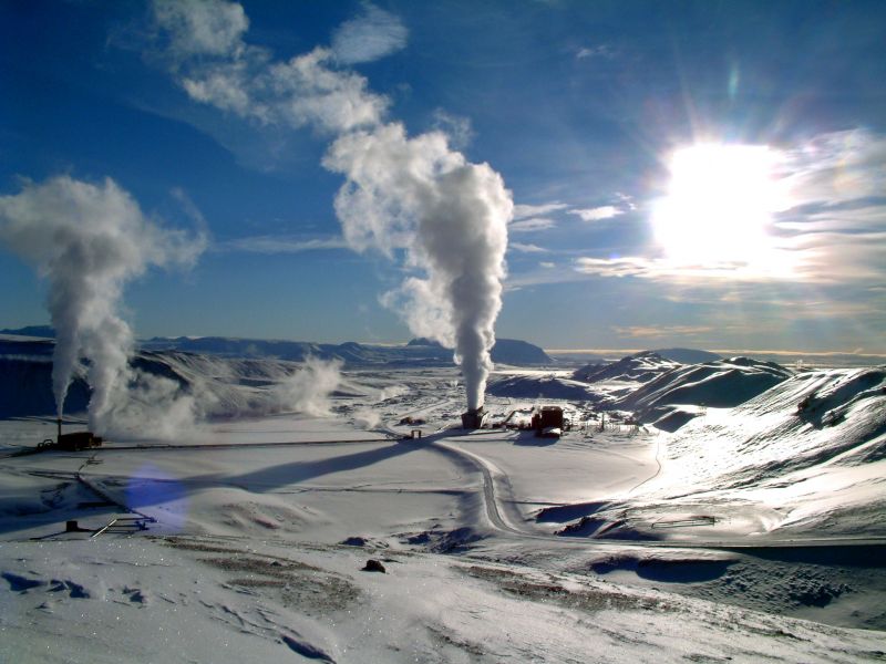 La centrale geotermica dell'area di Krafla, inaugurata nel 1977