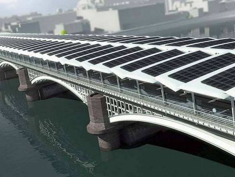 Blackfriars_modello ponte Il modello di quello che poi sarebbe stato il ponte fotovoltaico più grande al mondo, a Blackfriars