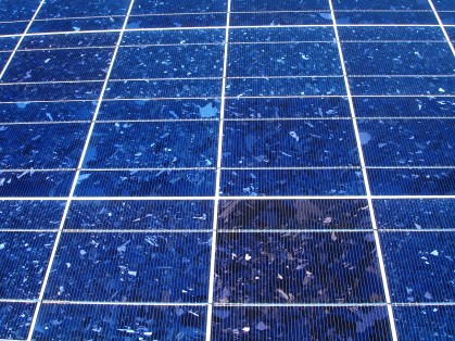 Porzione di un pannello solare composto da silicio policristallino