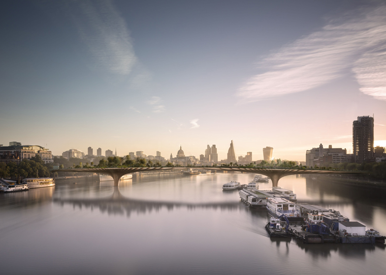 garden bridge Il garden bridge di Heatherwick e Arup, in una ricostruzione artistica