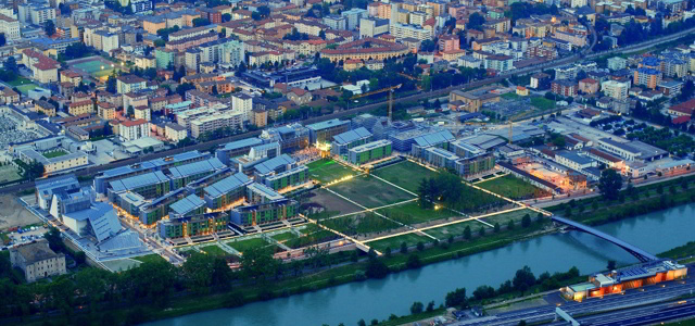 Panoramica dall'alto del quartiere Le Albere di Trento
