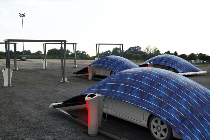Con V-tent si potr&agrave;, allo stesso tempo, ricaricare e proteggere l'auto elettrica
