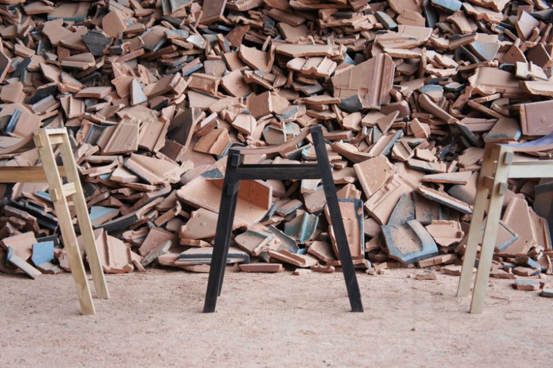 Kawara Bench, telaio di legno