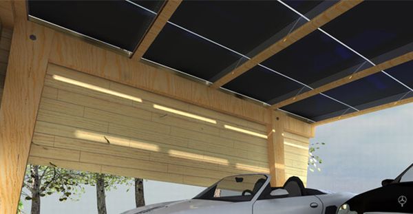 Pensilina fotovoltaica Le pensiline fotovoltaiche garantiscono ombreggiatura e riparo alle automobili