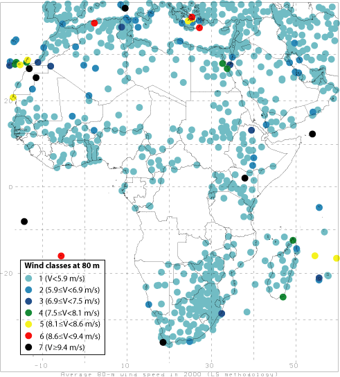 Il potenziale eolico del paese africano per gli anni 2000