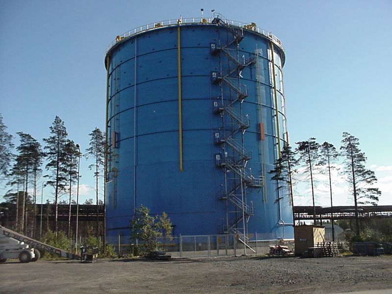 Il gazometro della Rautaruukki Steel in Finlandia