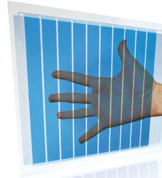 I pannelli Heliafilm raggiungono un livello di trasparenza del 40% e un tasso di efficienza del 7,2%