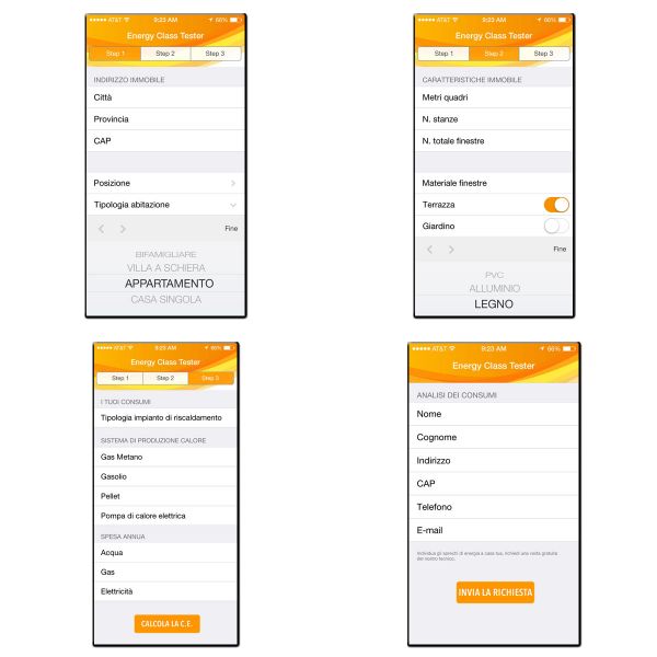 Step dell'app sul Tablet e smartphone Step dell'app sul Tablet e smartphone
