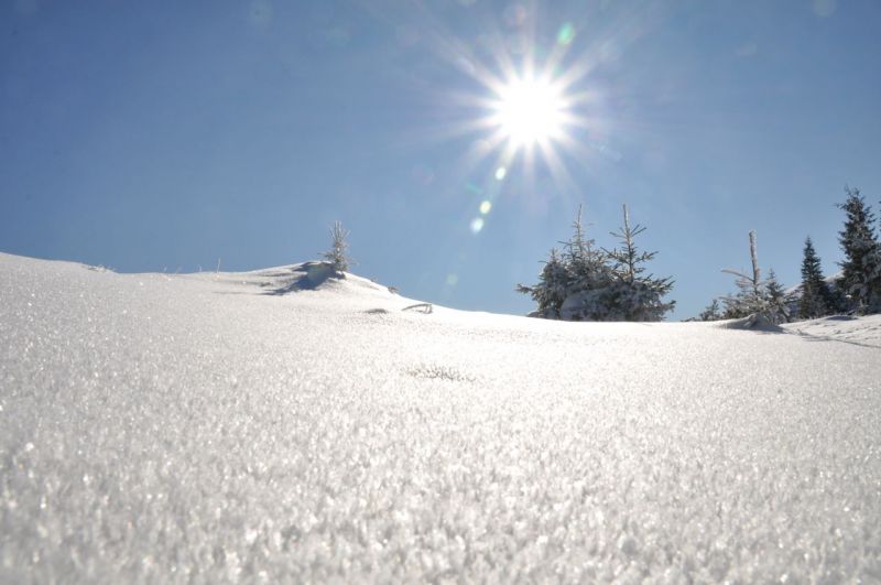 Sole e neve L'efficienza energetica delle celle bifacciali MegaCell aumenta di un 80 % su superfici riflettenti come la neve