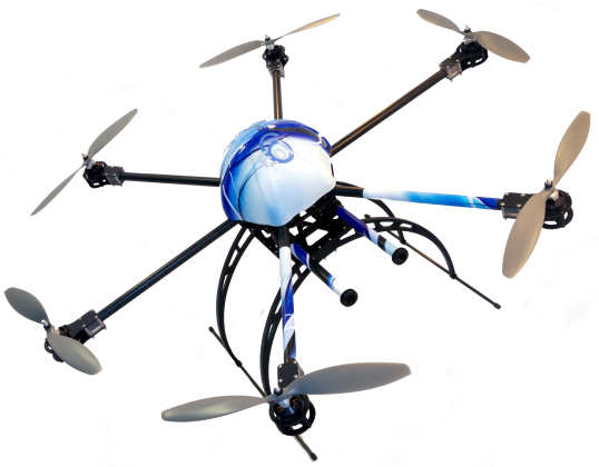 L'Aracnocóptero è un drone di piccole dimensioni, in fibra di carbonio e titanio