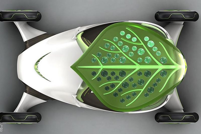 Il tettuccio foglia di Leaf ospiter&agrave; dei moduli fotovoltaici per produrre e conservare energia elettrica