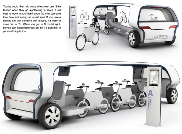 Bike Guide_Autobus ecologico con biciclette_Kukil Han