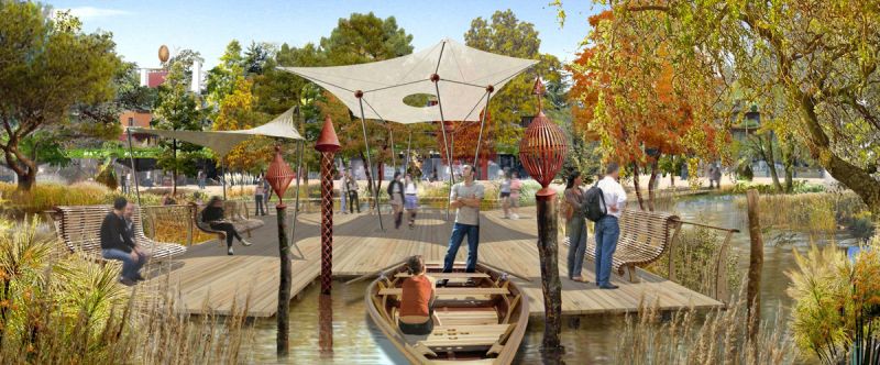 Aqualagon, banchina del lago