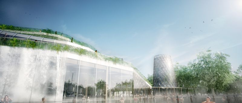 Aqualagon, visione ravvicinata &copy; Jacques Ferrier Architectures (JFA)