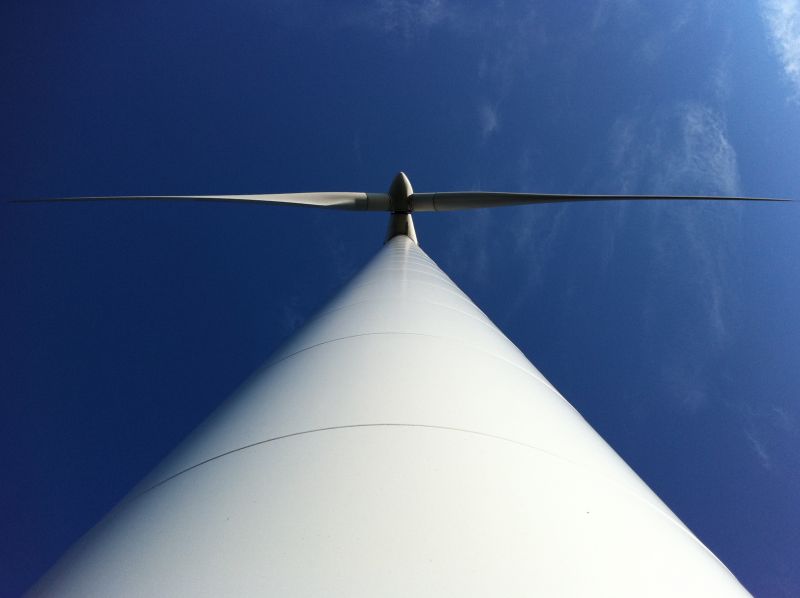 Prospettiva zenith di un turbine eolico