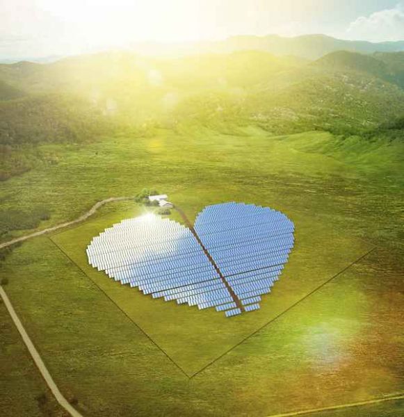 Progetto dell'impianto fotovoltaico a forma di cuore
