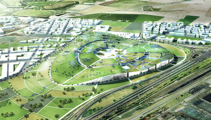 Il disegno della citt&agrave; vista dall'alto