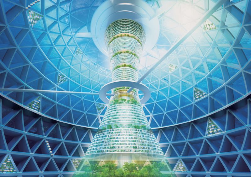Una zona all'interno della sfera galleggiante