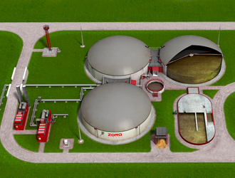 Produzione del biogas in un'azienda agricola