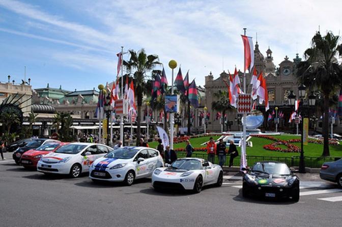 Macchine green che hanno partecipato alla 14&deg; edizione del Rally di Montecarlo